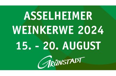 Werbeschild Asselheimer Weinkerwe 2024 in grün