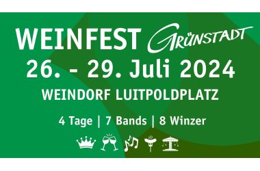grünes Plakat mit Datum Weinfest